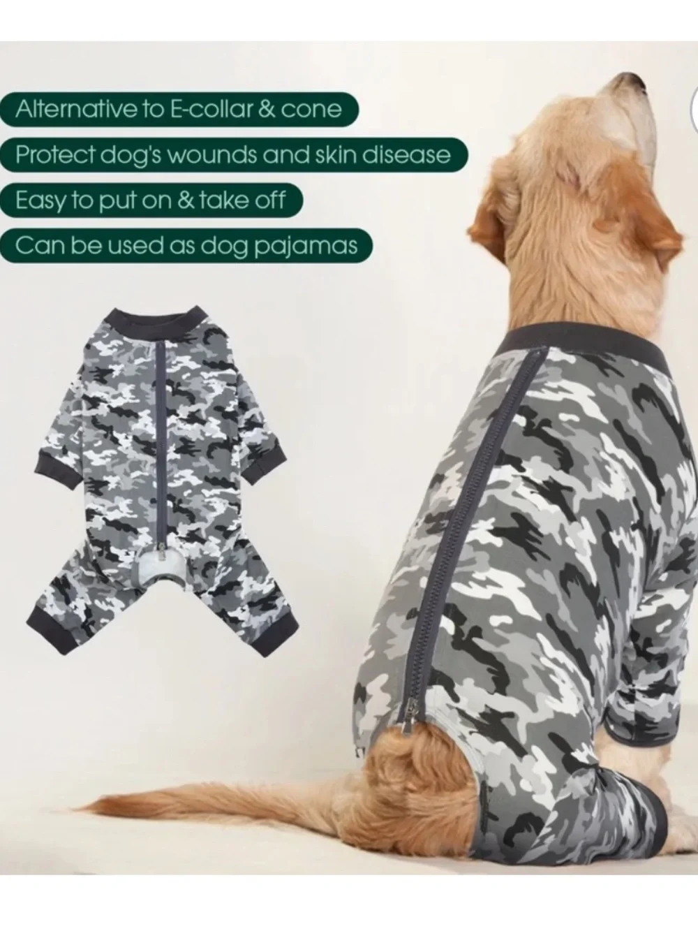 NWT Dog Camouflage Pajamas Post Surgical Suit